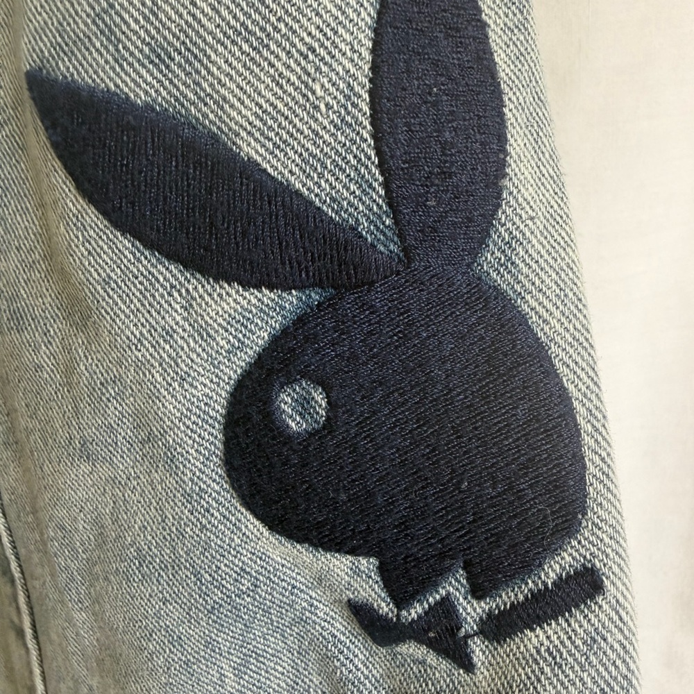 Women's Playboy Vintage Wide Leg Jeans, Size 9, Light Wash, Y2K Streetwear - Picture 7 of 11